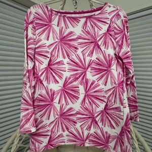 Talbots Pink Floral Long Sleeve Top